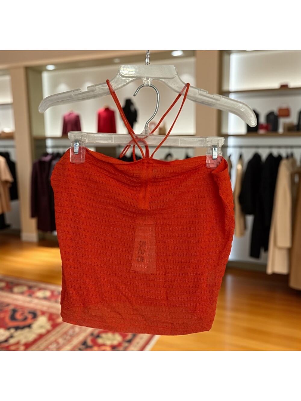 525 America Papaya Knit Halter Tank Top NEW Size Small